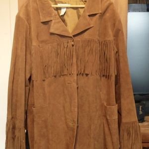 Brown Leather Fringe Jacket